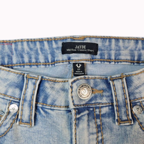 TRUE RELIGION 'Jayde' Midrise Cut Off Denim Shorts - Raw Hem - Picture 9 of 9
